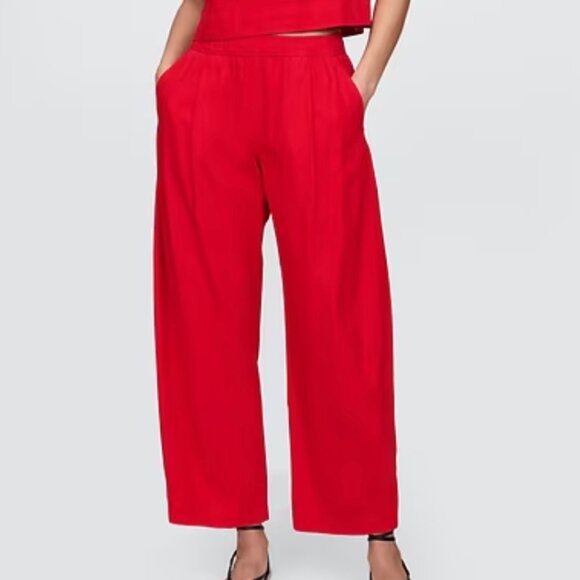 GAP Pants - GAP Mid Rise Linen-Blend Easy Barrel Pants